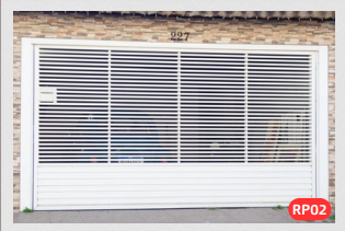 Real Portões Automáticos - Diadema - RP02 – Portão Basculante em Aço Tubular Galvanizado com Chapa Lambril