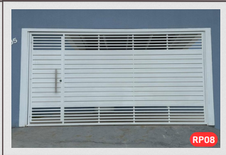 Real Portões Automáticos - Diadema - RP08 – Portão Basculante em Aço Tubular Galvanizado com Chapa Lambril